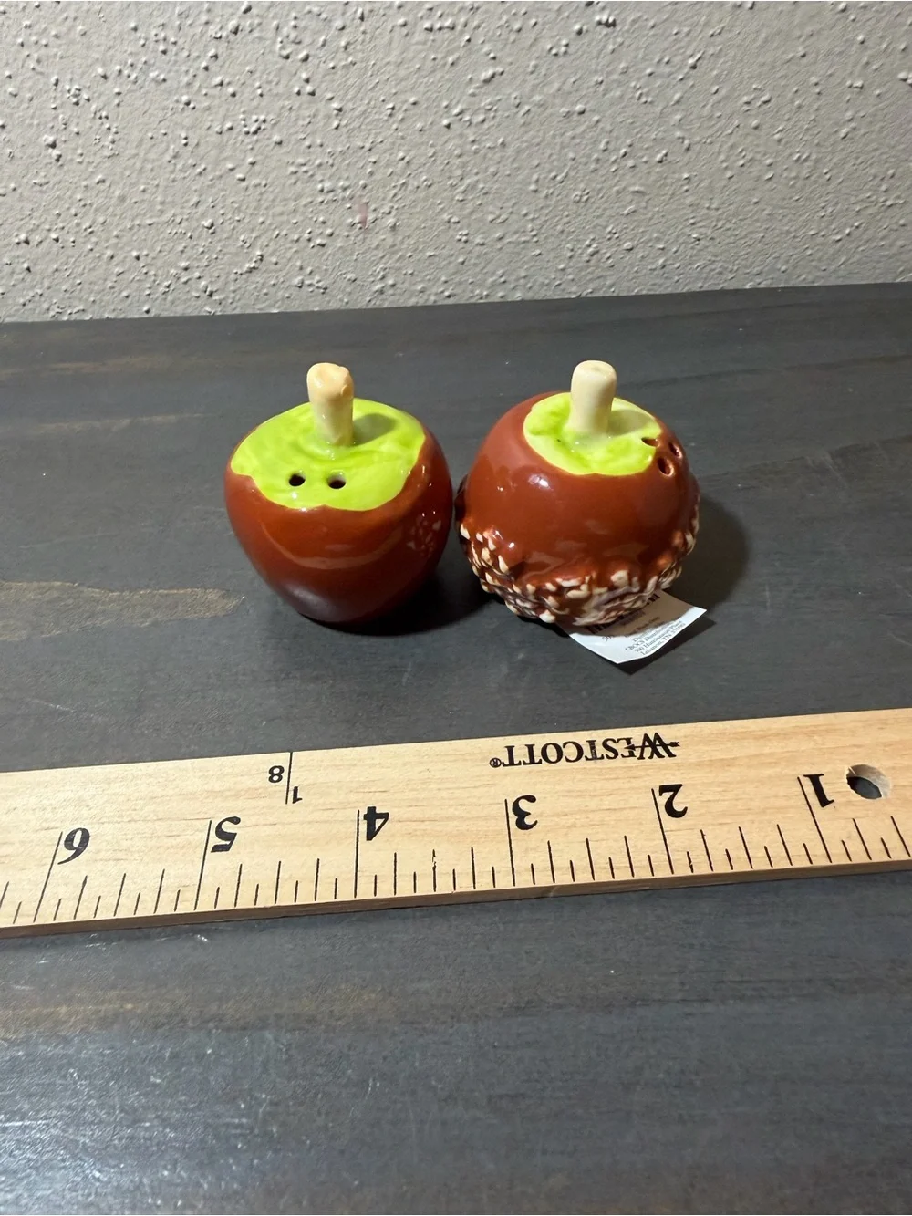 Carmel Apple mini salt and pepper shakers NWT